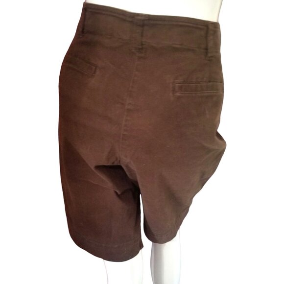 Jones New York Sport High Waisted Bermuda Shorts Sz 14 Petite Womens Brown with - Picture 8 of 8